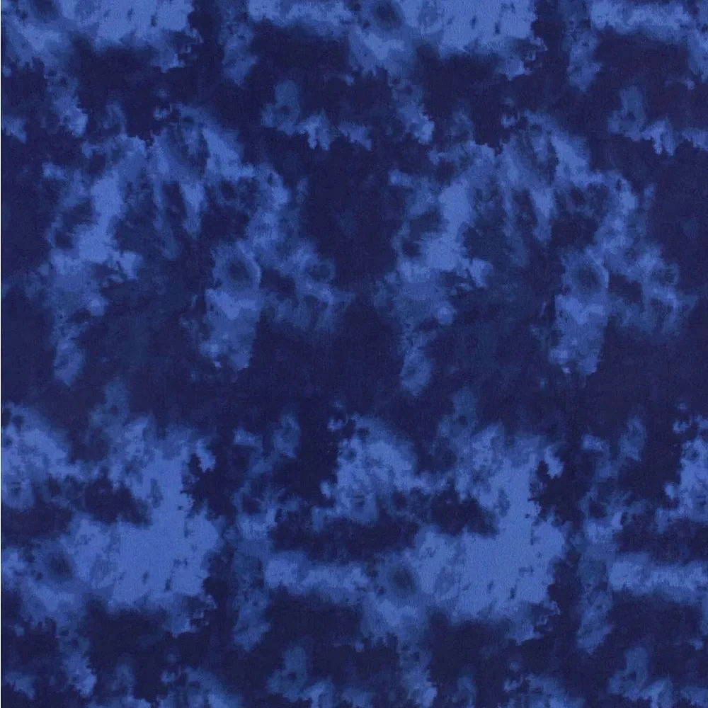 Rainbow Tie Dye Swirl on Blue No Sew Fleece Blanket 48 inches wide